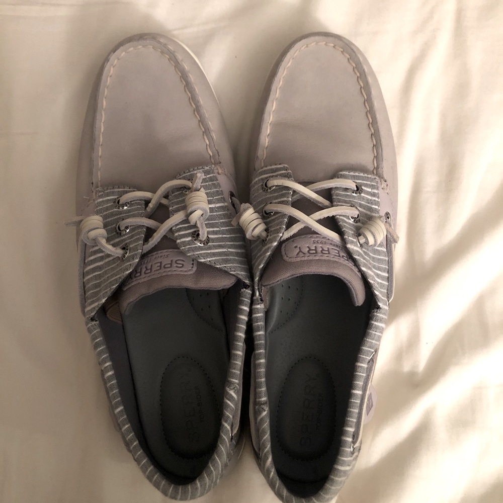 Sperry Womens Songfish Gray Leather Shoes Size 9